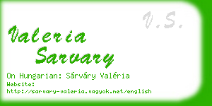 valeria sarvary business card