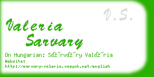 valeria sarvary business card